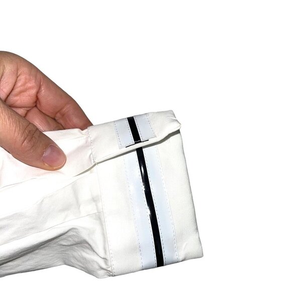 Balenciaga Paris Womens Shirt Size 8 White Button Down Vinyl Trim Pure Cotton - Picture 5 of 9